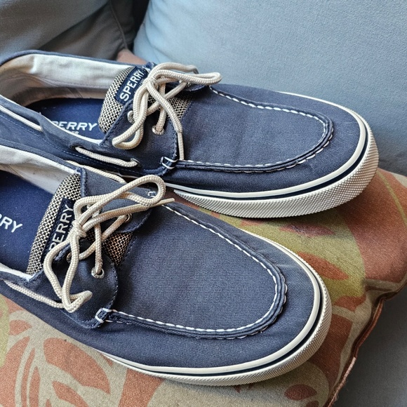 Sperry Halyard 2-Eye Boat Shoes, Men’s 14, EUC, blue canvas - Picture 9 of 13